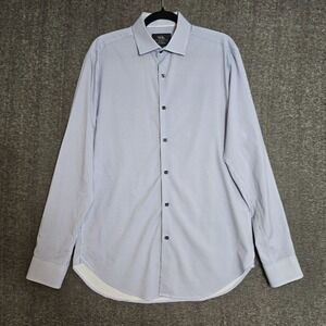 WRK 15 1/2 Performance4-Way Stretch Dress Shirt Blue & White Check Gingham Plaid